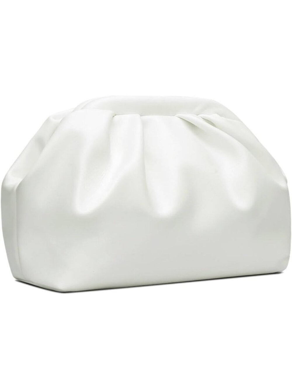 👜 Women's White PU Leather Evening Clutch Purse with Removable Chain Strap